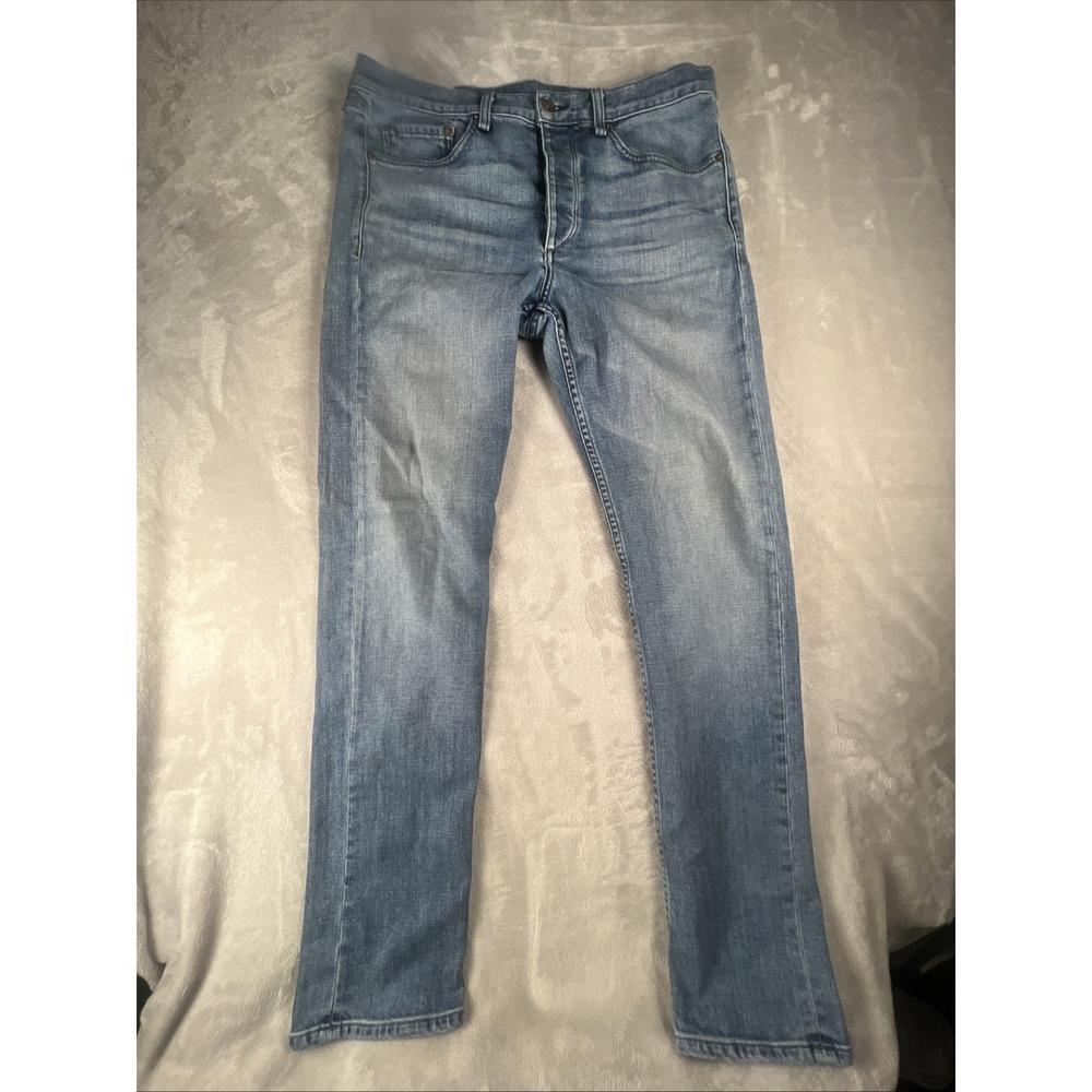 Rag & Bone Fit 2 Slim Jeans Mens 36x34 Blue Made in USA Button Fly Medium Wash